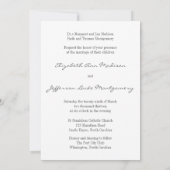 Cathédrale Grey & Rose Mariage Invitations (Dos)