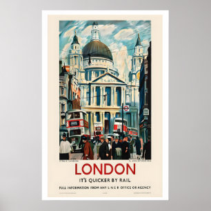 Cathédrale Saint-Paul de Londres Affiche de voyage
