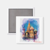 Cathédrale St Basil Moscou Russie Magnet (Recto/Verso)