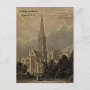 Cathedrals of England Series: Salisbury 1836 Briefkaart