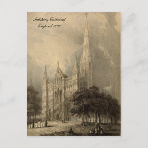 Cathedrals of England Series: Salisbury 1836 Briefkaart