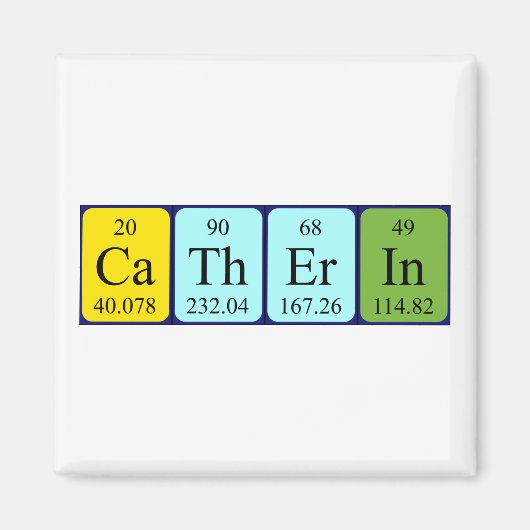 Catherin periodiek table name magnet magneet (Voorkant)