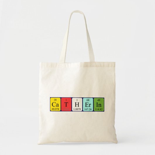 Catherin periodieke lijstnaam canvas tas (Voorkant)