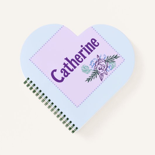 Catherine Aqua Rose Heart Cahier (Devant)