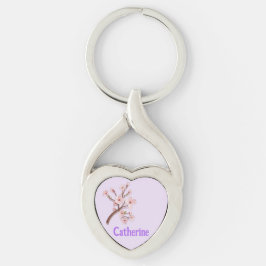 Catherine Sakura Blossom Branch Heart Sleutelhanger