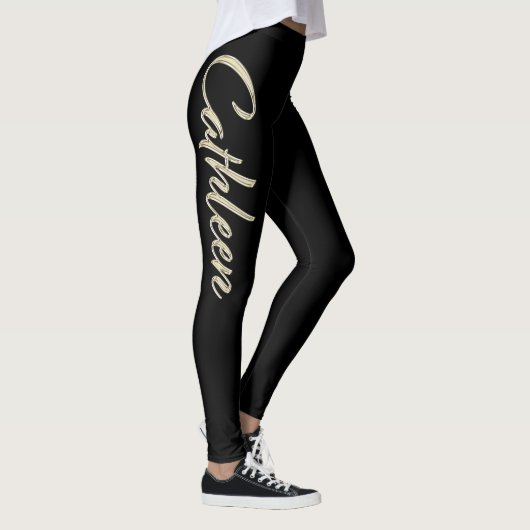 Cathleen white gold Handwriting Hose Leggings (Rechts)