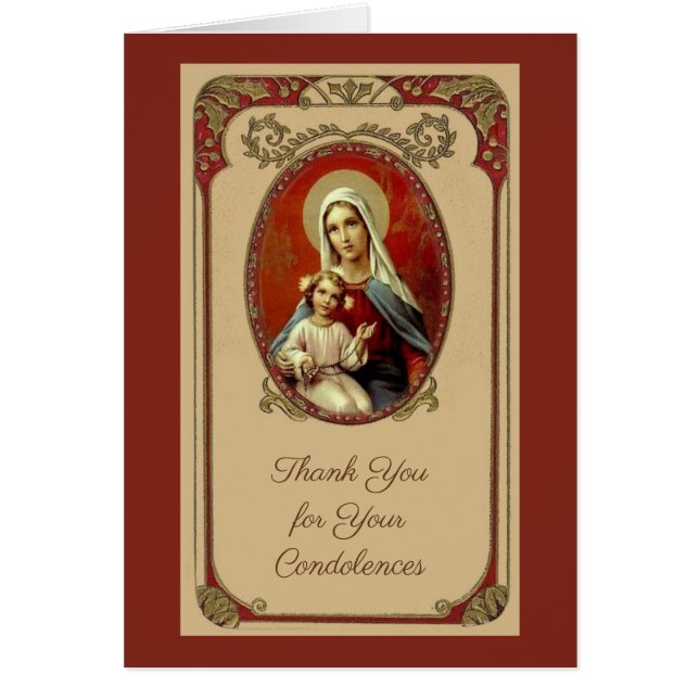Catholic Blessed Virgin Mary Condolence Thank You (Devant)