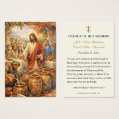 Catholic Cana Wedding Prayer Cards (Devant & derrière)