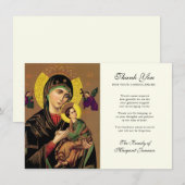 Catholic Élégante Vierge Marie Condoléances Merci (Devant / Derrière)