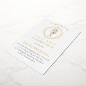 catholic first communion Eucharist Folie Uitnodiging (Gedraaid)