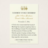 Catholic Floral Gold Wedding Holy Card (Dos)