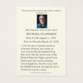 Catholic Funeral Memorial Jesus Prayer Card (Dos)