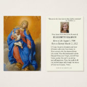 Catholic Funeral Memorial Mary Rosary (Devant & derrière)
