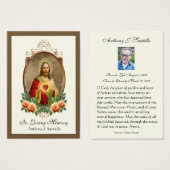 Catholic Funeral Memorial Prayer Holy Card (Devant & derrière)
