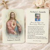Catholic Funeral Memorial Prayer Holy Card