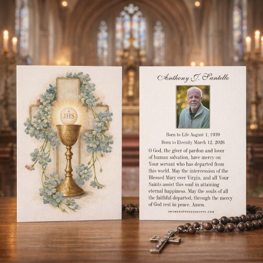 Catholic Funeral Memorial Prayer Holy Card