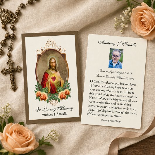Catholic Funeral Memorial Prayer Holy Card