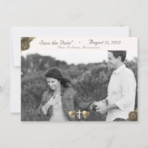 Catholic Grace Flat Save the Date Kaart