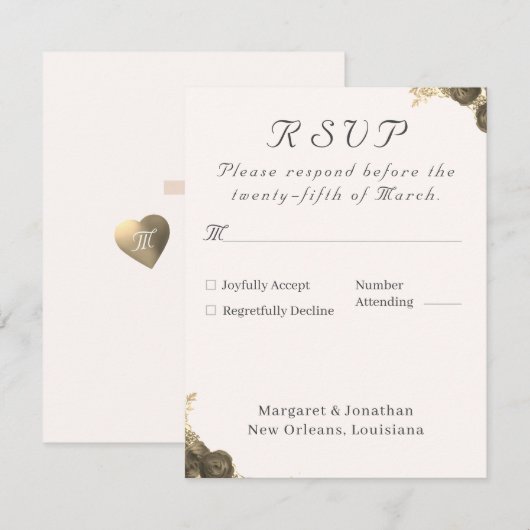 Catholic Grace Wedding RSVP Kaartje (Voorkant / Achterkant)