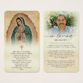 Catholic Guadalupe Memorial Prayer Cards (Devant & derrière)