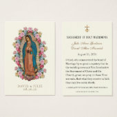 Catholic Guadalupe Roses Prière de Mariage (Devant & derrière)