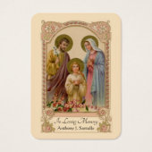 Catholic Holy Family Funeral  Prayer Holy Card (Devant)