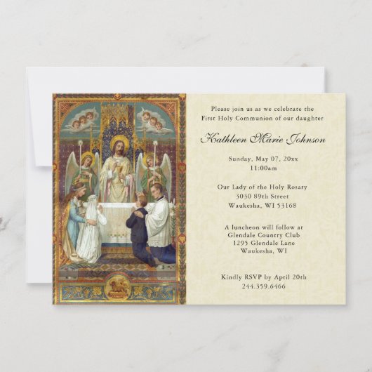 Catholic Jesus First Communion Invitations (Devant)