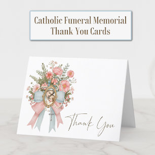 Catholic Mary Rosary Funeral Condolence Sympathy Bedankkaart
