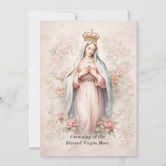 Catholic May Crowning Invitation Blessed Mary (Devant)