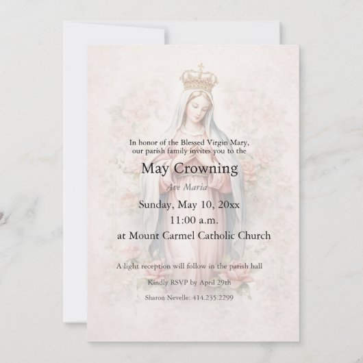 Catholic May Crowning Invitation Blessed Mary (Dos)
