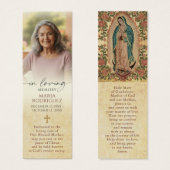 Catholic Memorial Photo Guadalupe Prayer Bookmark (Devant & derrière)