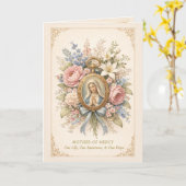 Catholic Mother of Mercy Marian Prayer  Kaart (Gele Bloem)