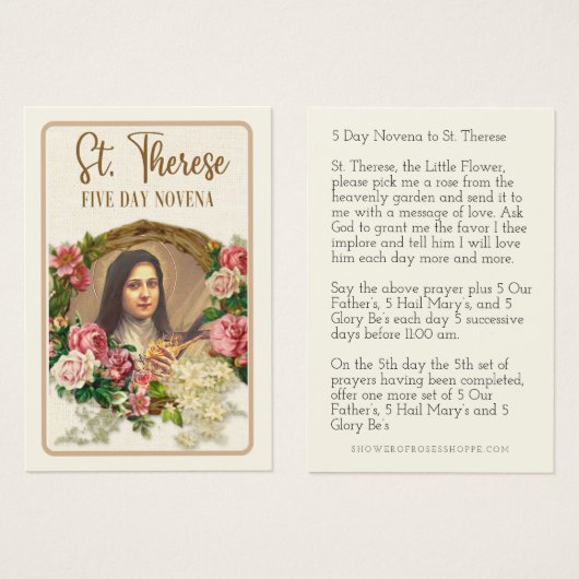 Catholic Novena to St. Therese the Little Flower (Devant & derrière)