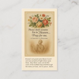 Catholic prayer for Souls in Purgatory Funeral   Plaatskaartje