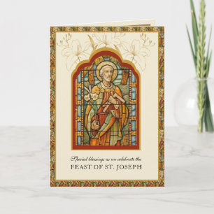 Catholic Religious St. Joseph Feast Prayer Card Kaart