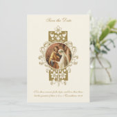 Catholic Sacred Heart Save the Date Wedding (Staand voorkant)