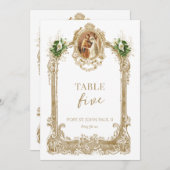 Catholic Saint Wedding Table Number Kaart (Voorkant / Achterkant)