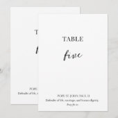 Catholic Saint Wedding Table Number Kaart (Voorkant / Achterkant)