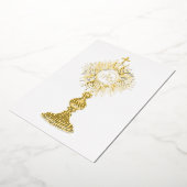 catholic small 5" x 7" Eucharist monstrance Folie Uitnodiging (Gedraaid)