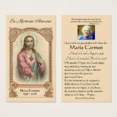 Catholic Spanish Jesu Funeral Memorial Holy Card - (Devant & derrière)