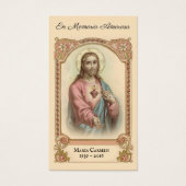 Catholic Spanish Jesu Funeral Memorial Holy Card - (Devant)