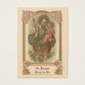Catholic St. Joseph Memorare Prayer Holy Cards (Devant)