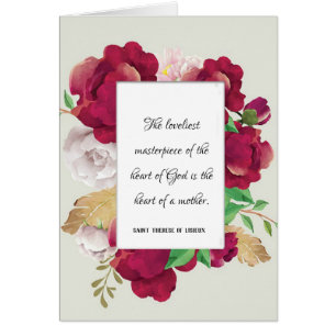 Catholic St. Therese Mothers Quote Painted Roses
