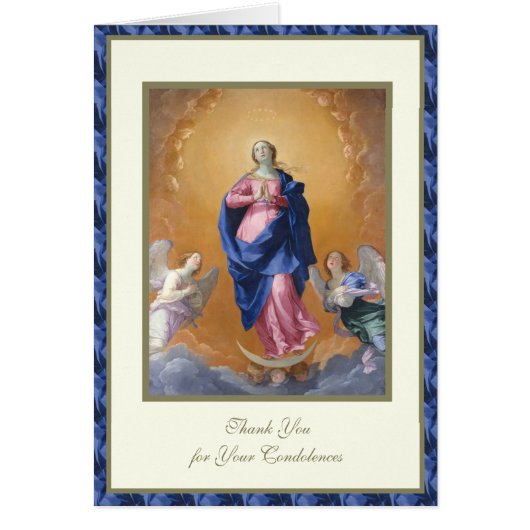 Catholic VIERGE MARIE  Condoléances Funérailles (Devant)