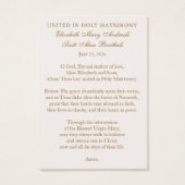 Catholic Wedding Prayer Card Betrothal  (Dos)