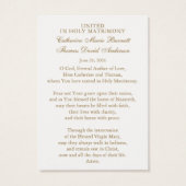 Catholic Wedding Prayer Card Betrothal  (Dos)