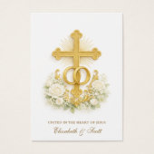 Catholic Wedding Prayer Card  Gold Cross (Devant)