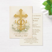 Catholic Wedding Prayer Card  Gold Cross Visitekaartje (Bureau)