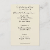 Catholicisme Baptême Souvenir Carte Sainte (Dos)