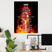 CATHOLIEKE NICENE GECREËERD IN LATIN CRUCIFIXION T POSTER (Thuiskantoor)